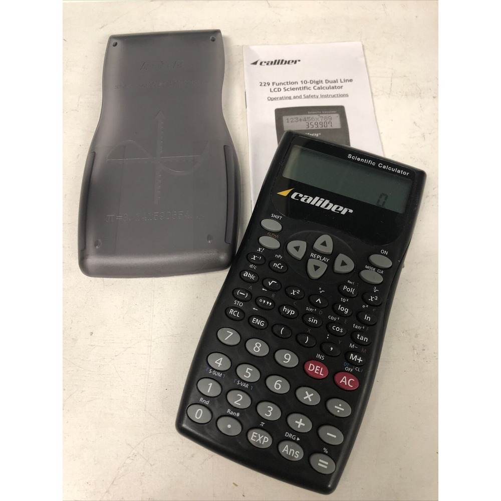 Caliber Scientific Calculator with case and instructions Black 229 function
